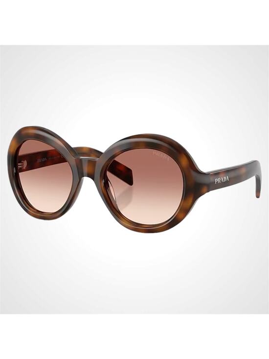New PRADA Sunglasses Brown Juniper Tortoise Women\'s Round 53mm main image 5